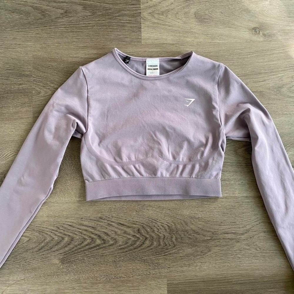 Gymshark Everyday Seamless Purple Long Sleeve Crop Top Women's Size Small Gym